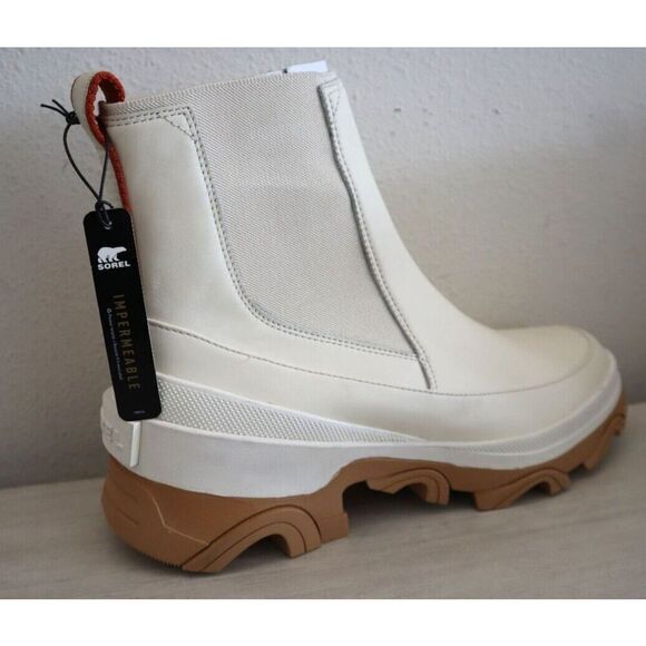 Sorel Women's Sz 11 Natural/Sea Salt Brex Chelsea Waterproof Leather Boots - Picture 10 of 13
